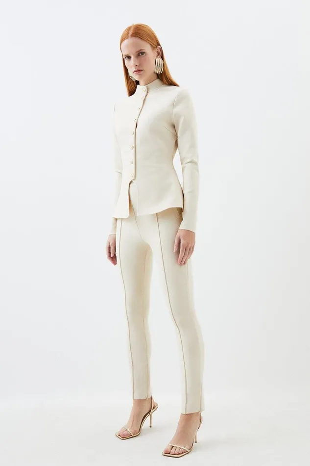 Figure Form Bandage Knit Trousers Natural Women Karen Millen Trousers