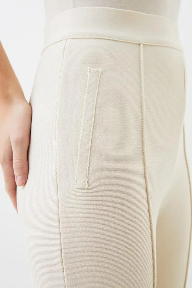 Figure Form Bandage Knit Trousers Natural Women Karen Millen Trousers