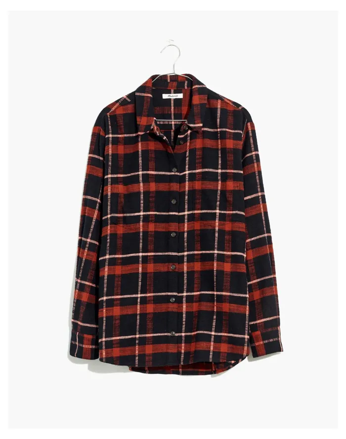 Flannel Sunday Shirt In Evins Plaid True Black Women Madewell Tops and Shirts Flannel Sunday Shirt In Evins Plaid True Black Women Madewell Tops and Shirts