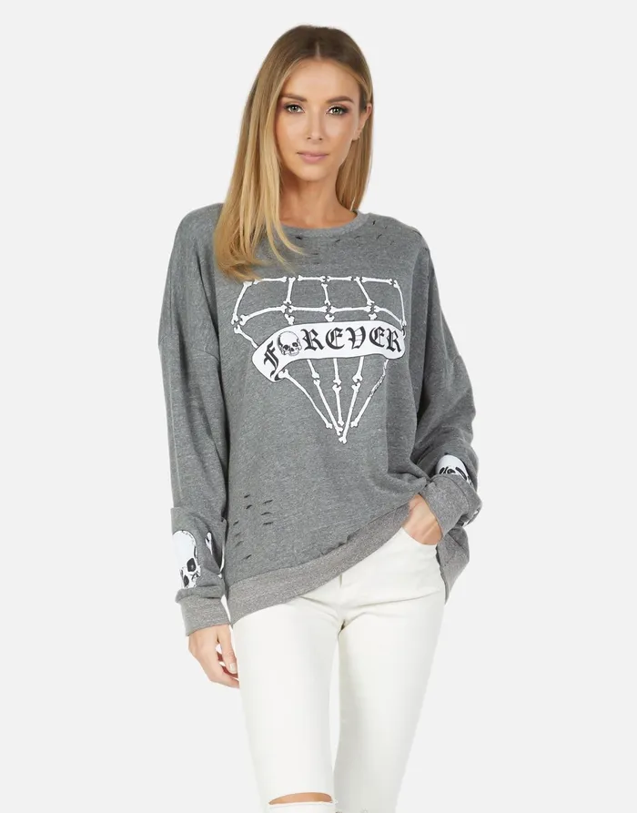 Flora Bone Diamond Heather Grey Women039s Lauren Moshi Long Sleeve