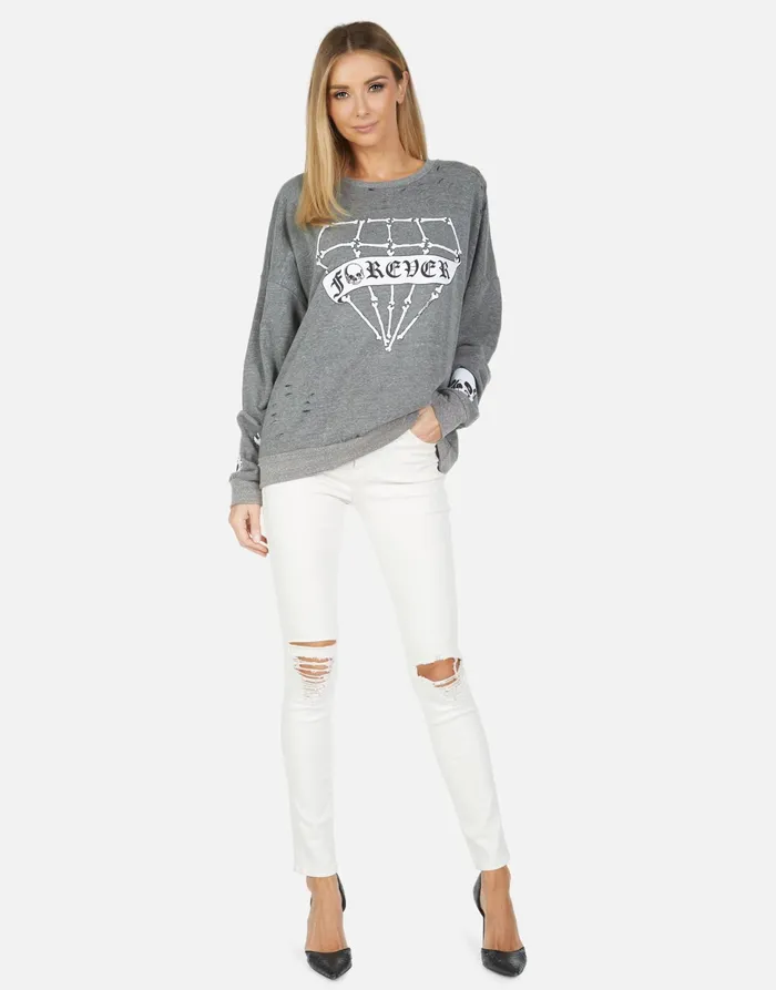 Flora Bone Diamond Heather Grey Women039s Lauren Moshi Long Sleeve
