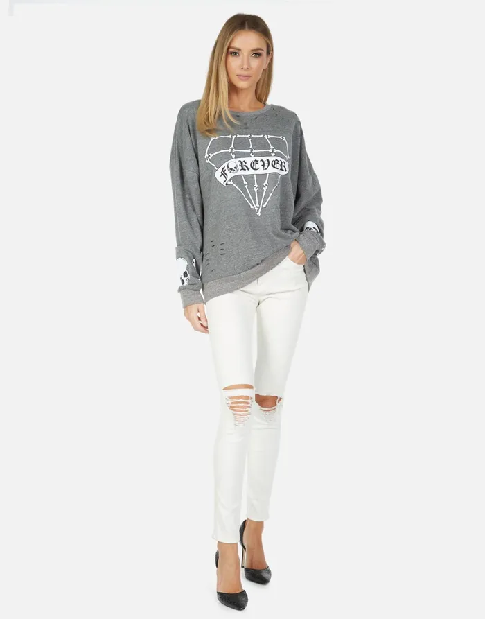 Flora Bone Diamond Heather Grey Women039s Lauren Moshi Long Sleeve