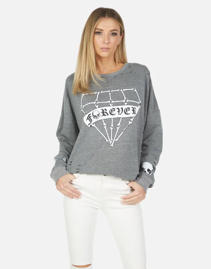 Flora Bone Diamond Heather Grey Women039s Lauren Moshi Long Sleeve