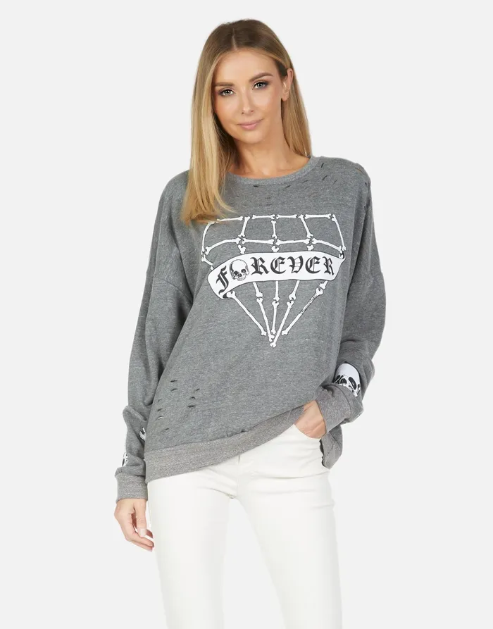 Flora Bone Diamond Heather Grey Women039s Lauren Moshi Long Sleeve