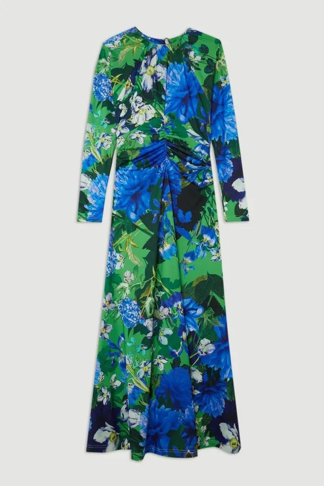 Floral Jungle Jersey Crepe Batwing Sleeve Maxi Dress Floral Women Karen Millen Dresses