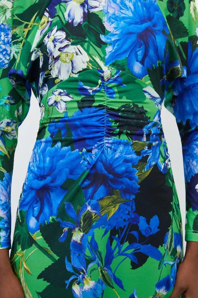Floral Jungle Jersey Crepe Batwing Sleeve Maxi Dress Floral Women Karen Millen Dresses