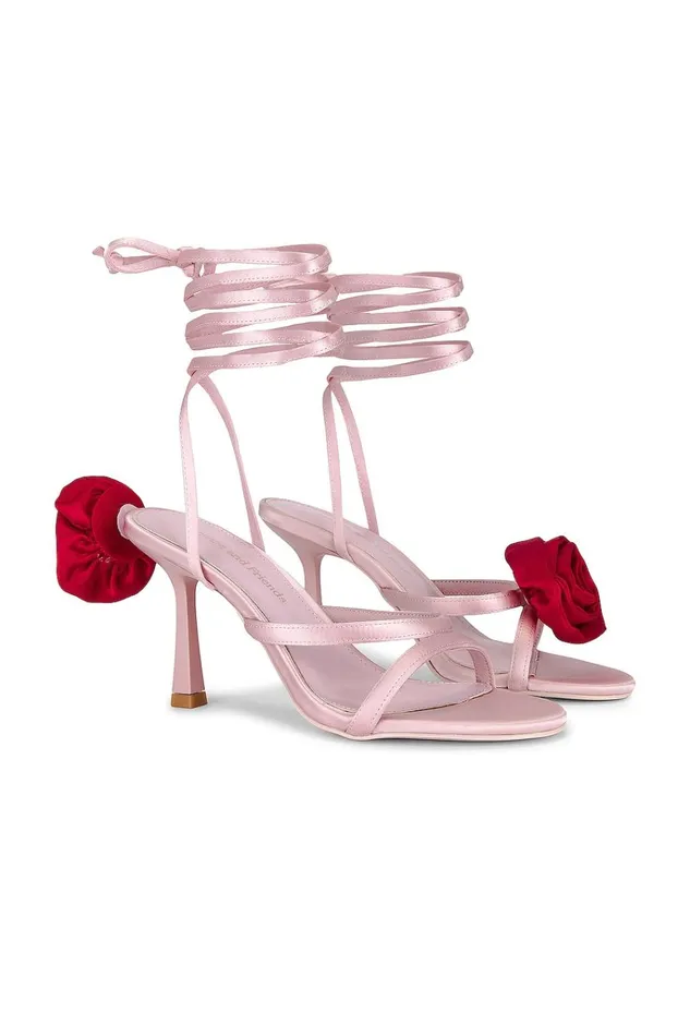 Flores Heel Pink and Red Women Lovers Friends Shoes