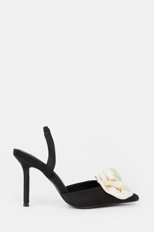 Flower Detail Court Slingback Heel Mono Women Karen Millen Heels