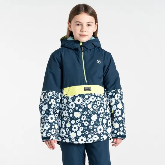 Freehand Overhead Ski Jacket Moonlight Denim Daisy Print Kids Dare 2b Ski Jackets