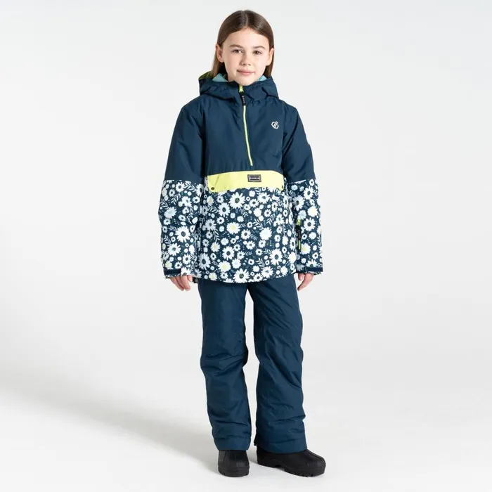 Freehand Overhead Ski Jacket Moonlight Denim Daisy Print Kids Dare 2b Ski Jackets