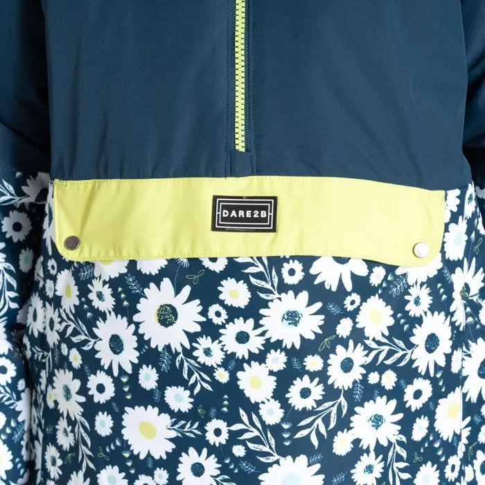 Freehand Overhead Ski Jacket Moonlight Denim Daisy Print Kids Dare 2b Ski Jackets