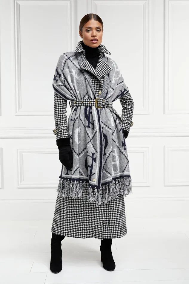 Full Length Marlborough Trench Coat Houndstooth Women Holland Cooper Coats