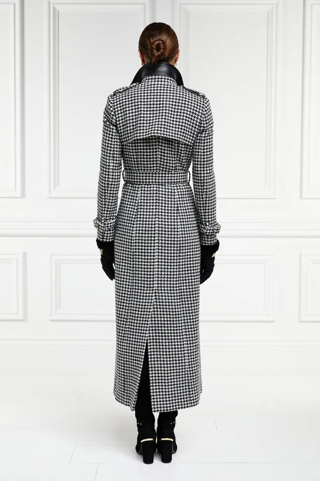 Full Length Marlborough Trench Coat Houndstooth Women Holland Cooper Coats