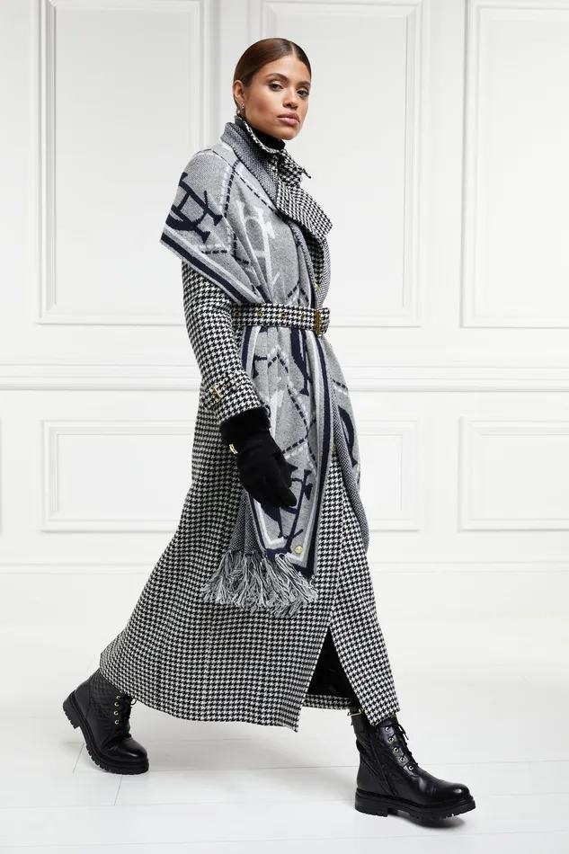 Full Length Marlborough Trench Coat Houndstooth Women Holland Cooper Coats