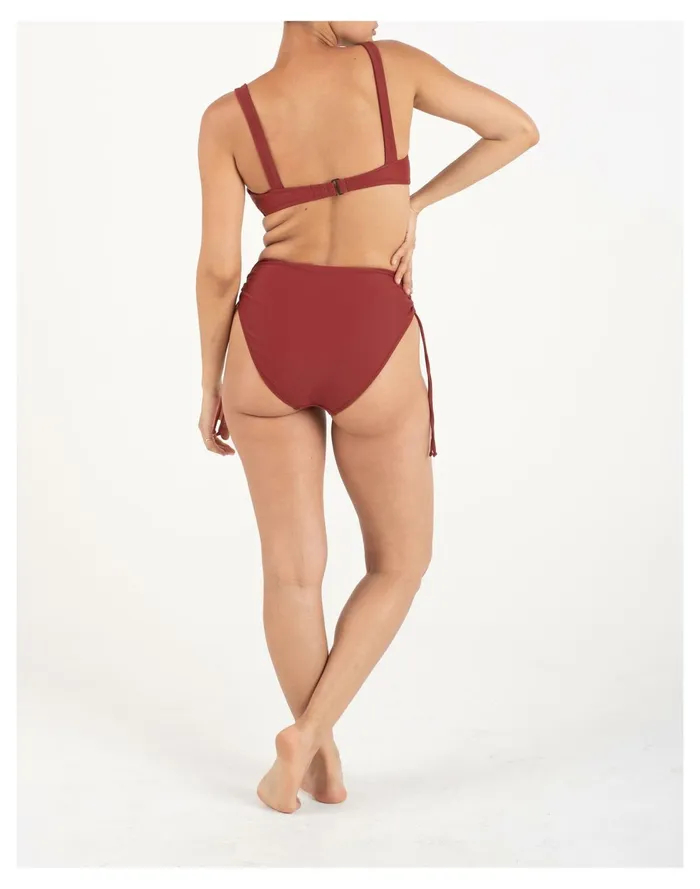 GALAMAAR Rouched Bottom Dark Red Women Madewell Swim