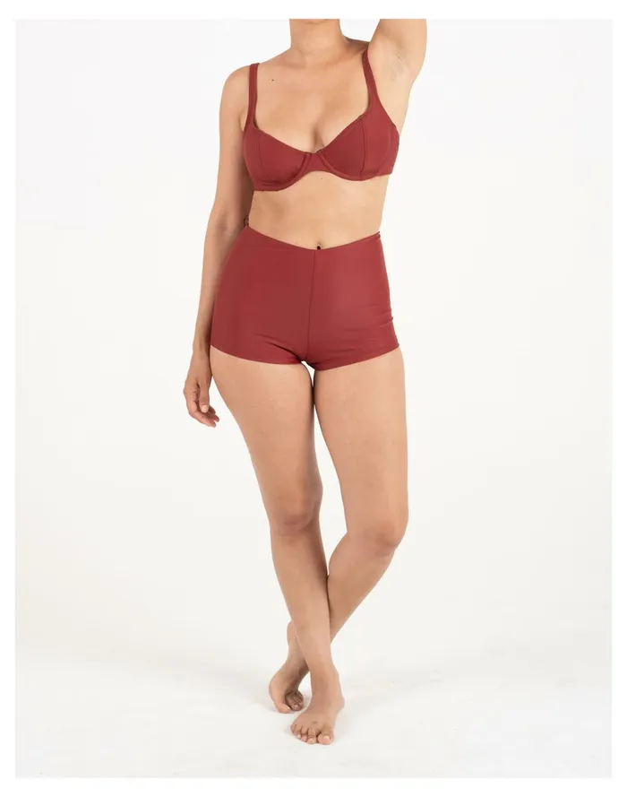 GALAMAAR Tap Short Dark Red Women Madewell Swim GALAMAAR Tap Short Dark Red Women Madewell Swim