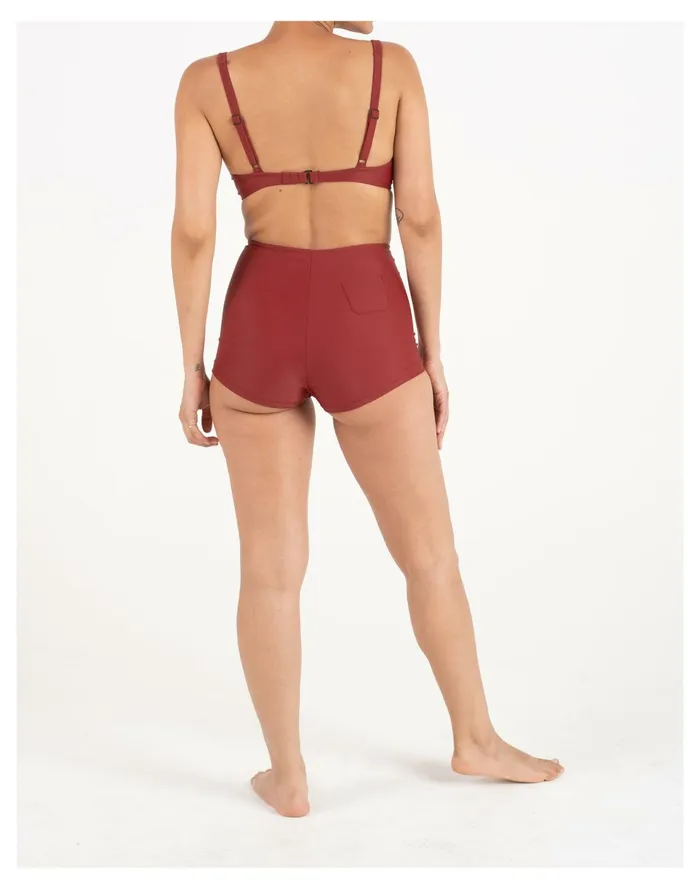 GALAMAAR Tap Short Dark Red Women Madewell Swim GALAMAAR Tap Short Dark Red Women Madewell Swim