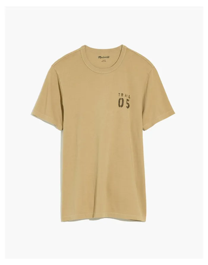 Garment Dyed Allday Crewneck Tee Ash Green Men Madewell Tees
