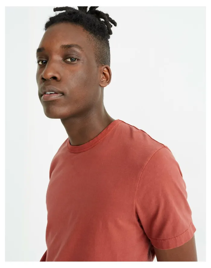 Garment Dyed Allday Crewneck Tee Weathered Brick Men Madewell Tees Garment Dyed Allday Crewneck Tee Weathered Brick Men Madewell Tees