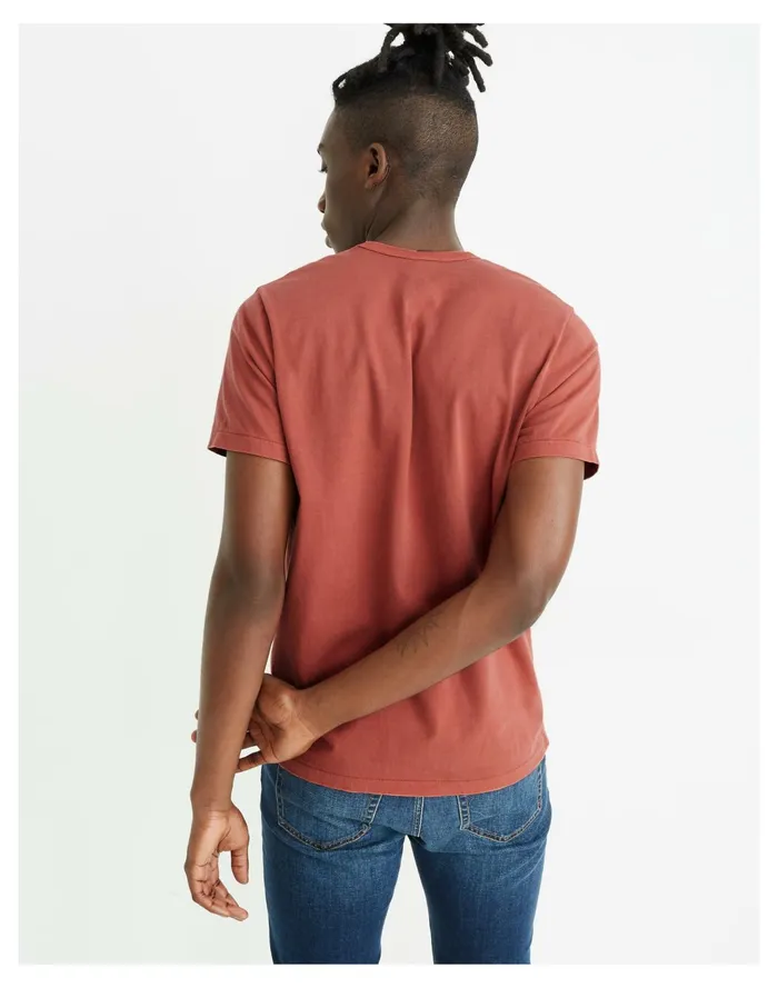 Garment Dyed Allday Crewneck Tee Weathered Brick Men Madewell Tees Garment Dyed Allday Crewneck Tee Weathered Brick Men Madewell Tees