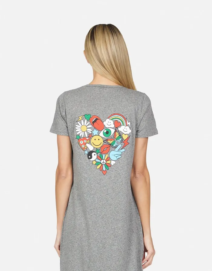 Genesis Retro Elements Heart Heather Grey Women039s Lauren Moshi Dresses