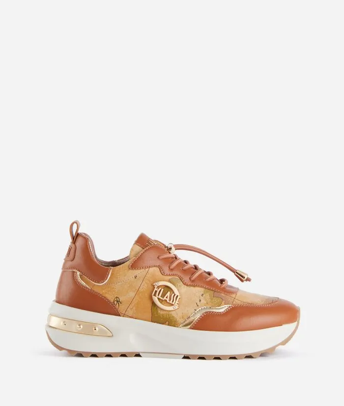 Geo Road Marrakech Faux Napa Leather Sneakers Chestnut Woman Alviero Martini Sneakers