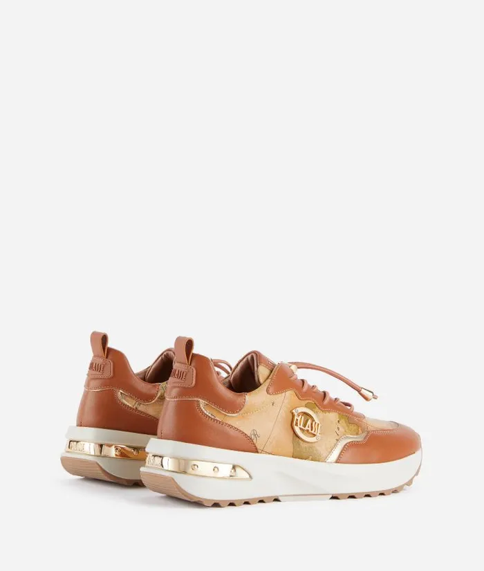 Geo Road Marrakech Faux Napa Leather Sneakers Chestnut Woman Alviero Martini Sneakers