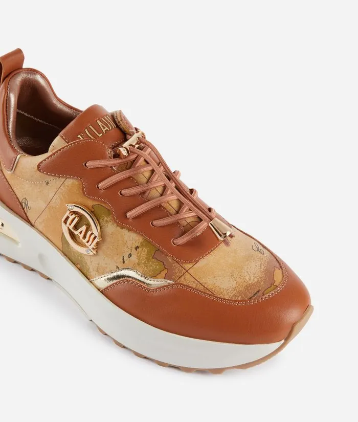 Geo Road Marrakech Faux Napa Leather Sneakers Chestnut Woman Alviero Martini Sneakers