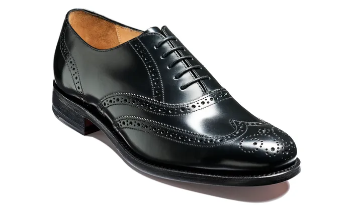 Glasgow 8211 Black HiShine Mens Barker Shoes Mens Oxfords