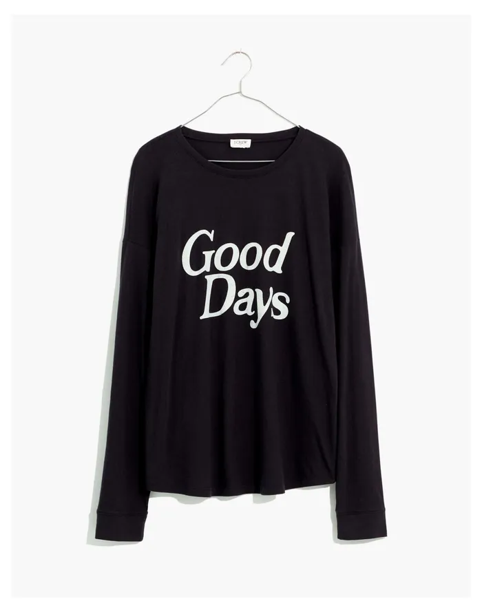 Good Days Graphic Softfade Cotton Long Sleeve Tee Black Coal Women Madewell Tees Good Days Graphic Softfade Cotton Long Sleeve Tee Black Coal Women Madewell Tees