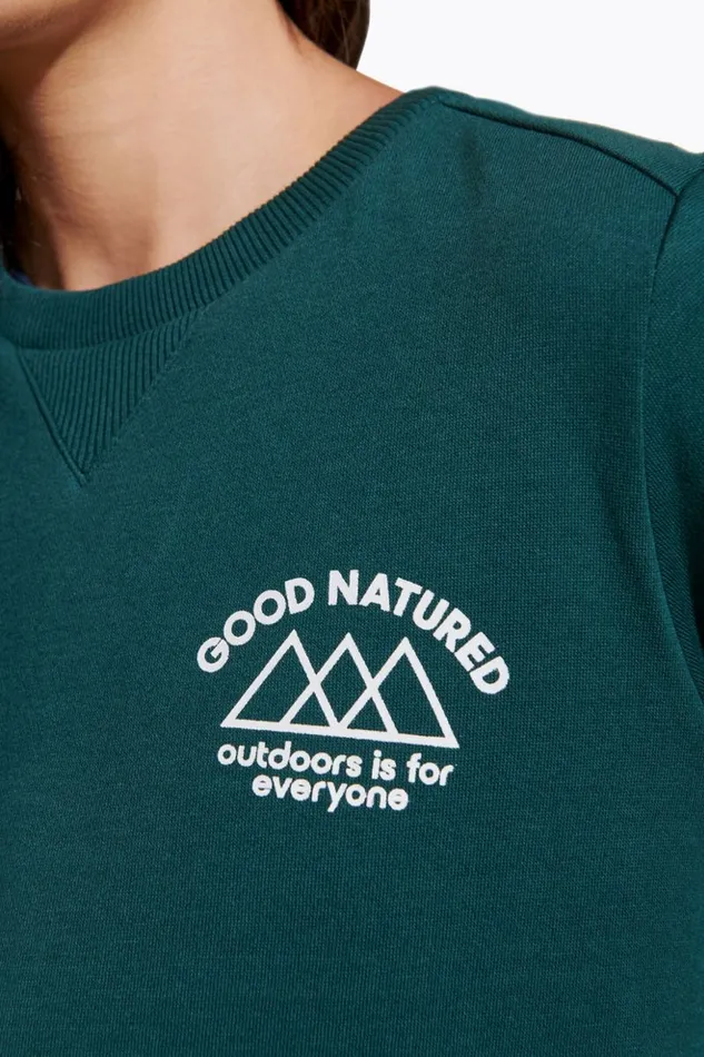 Good Natured Fleece Crew Neck Sea Moss Women Merrell Tops
