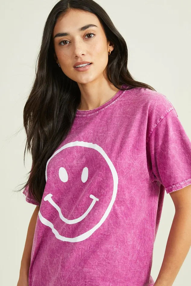 Graphics Women Oversized Smiley TShirt Altar8217d State
