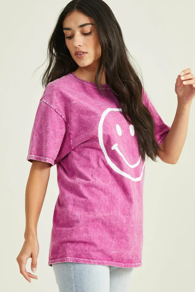 Graphics Women Oversized Smiley TShirt Altar8217d State