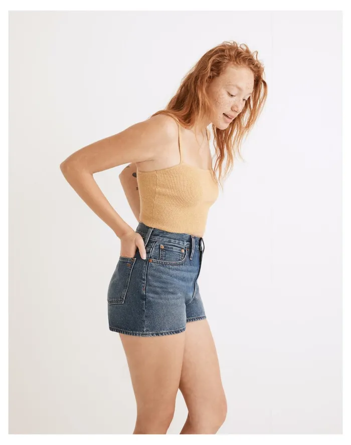 Halstead Square Neck Sweater Tank Autumn Gold Women Madewell Sweaters