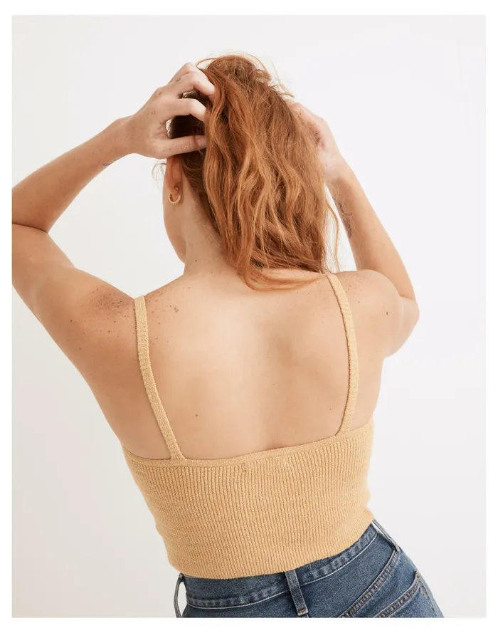 Halstead Square Neck Sweater Tank Autumn Gold Women Madewell Sweaters