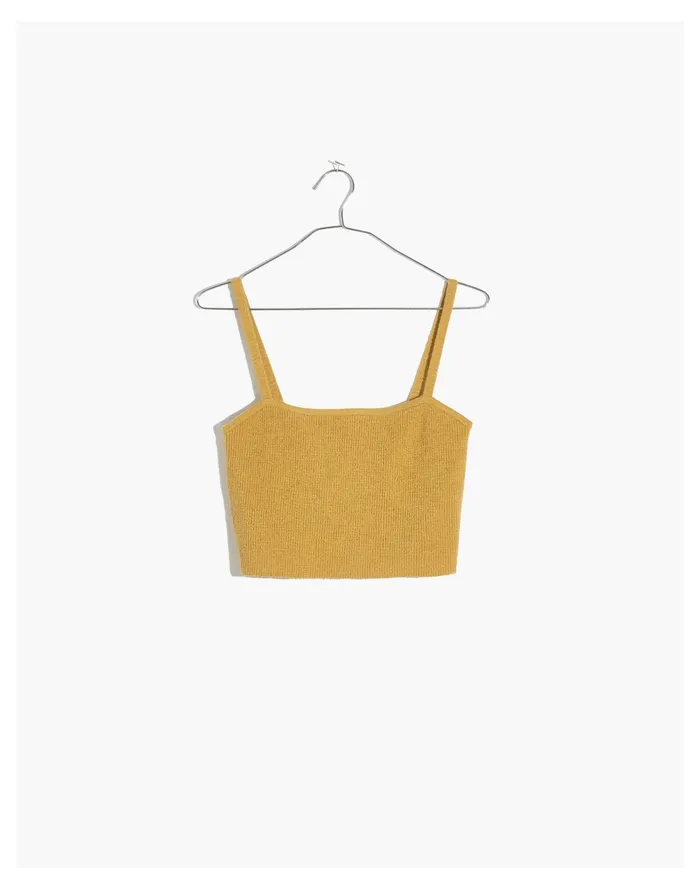 Halstead Square Neck Sweater Tank Autumn Gold Women Madewell Sweaters