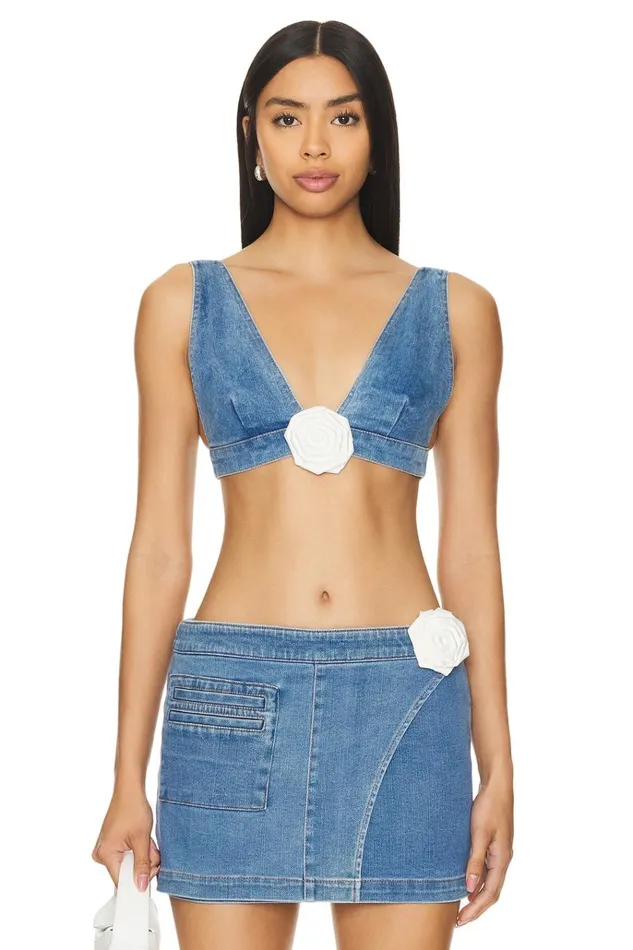 Hana Top Medium Blue Wash Women Lovers Friends Tops