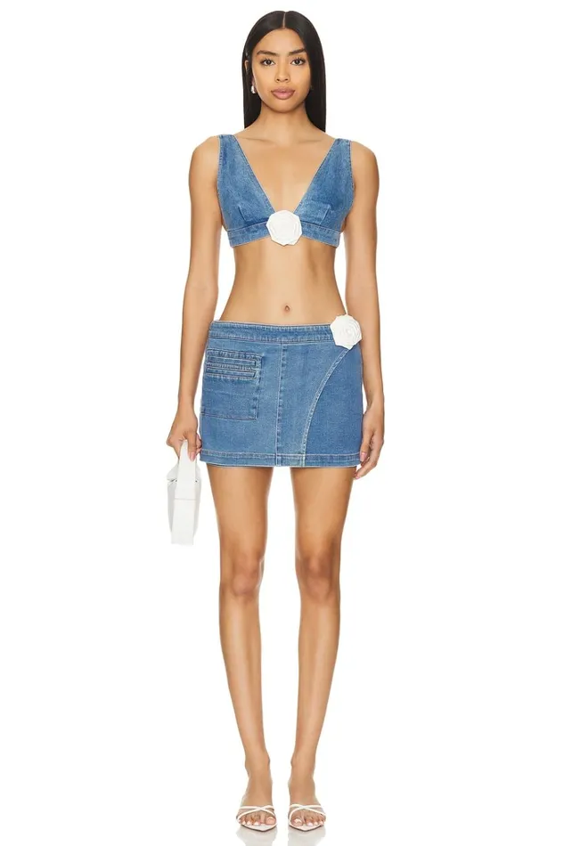 Hana Top Medium Blue Wash Women Lovers Friends Tops