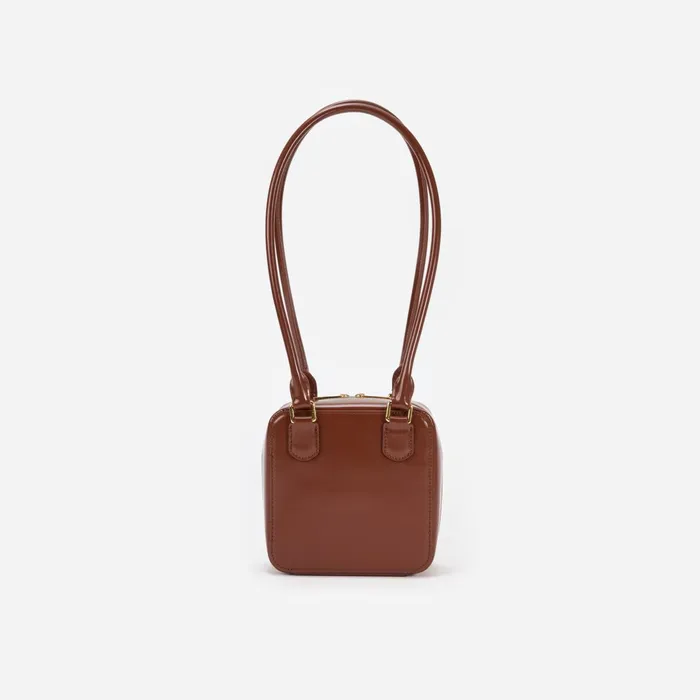 Handbags Women Self Portrait Brown Leather Square Shoulder Bag