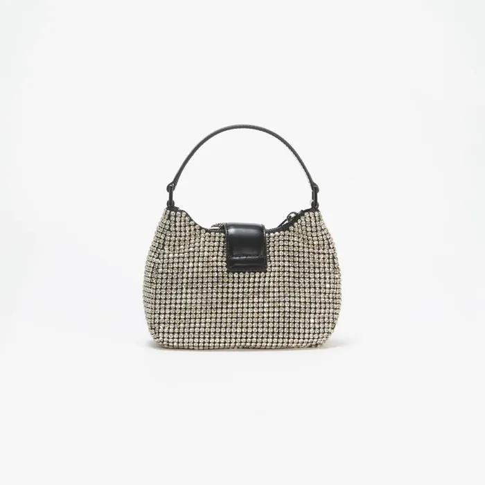 Handbags Women Self Portrait Champagne Diamante Crescent Bow Bag