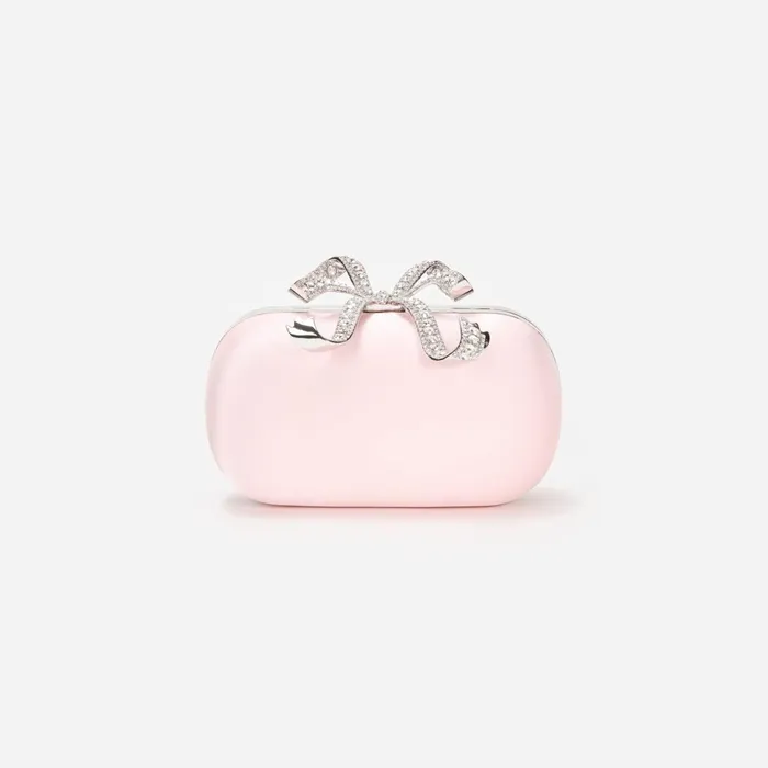 Handbags Women Self Portrait Pink Satin Clutch