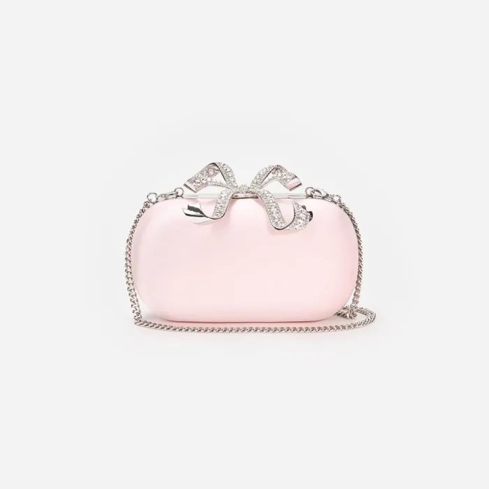 Handbags Women Self Portrait Pink Satin Clutch