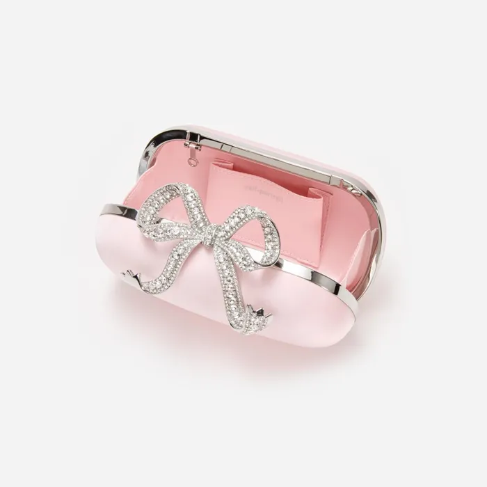 Handbags Women Self Portrait Pink Satin Clutch