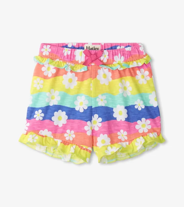 Hatley Bottoms Baby and Toddler Baby and Toddler Girls Groovy Flowers Ruffle Shorts