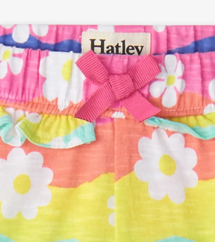 Hatley Bottoms Baby and Toddler Baby and Toddler Girls Groovy Flowers Ruffle Shorts