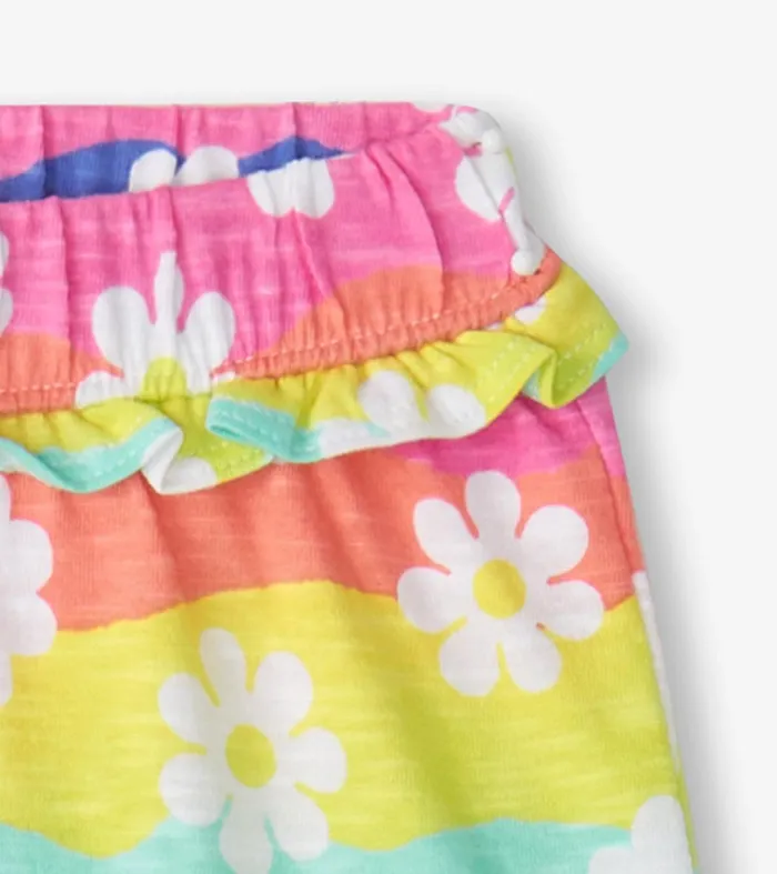 Hatley Bottoms Baby and Toddler Baby and Toddler Girls Groovy Flowers Ruffle Shorts