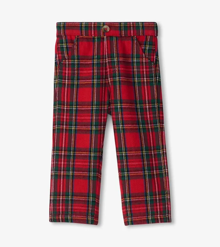 Hatley Bottoms Baby and Toddler Baby and Toddler Red Plaid Straight Leg Pants