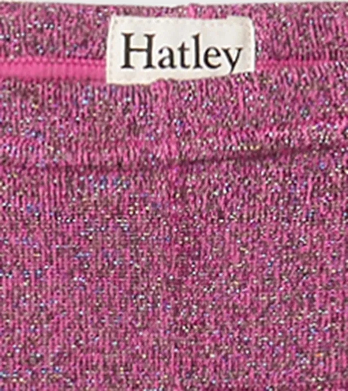 Hatley Bottoms Girls Girls Pink Glitter Knit Leggings