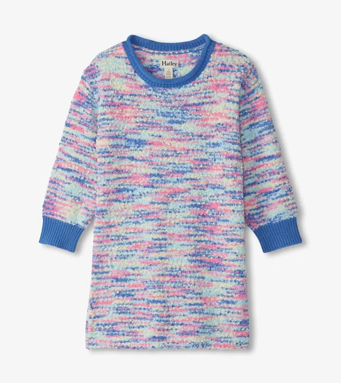 Hatley Dresses Girls Girls Blue Boucle Sweater Dress