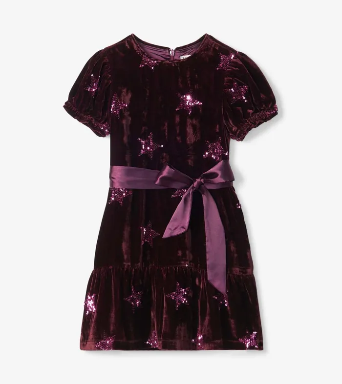 Hatley Dresses Girls Girls Sequin Stars Velvet Dress